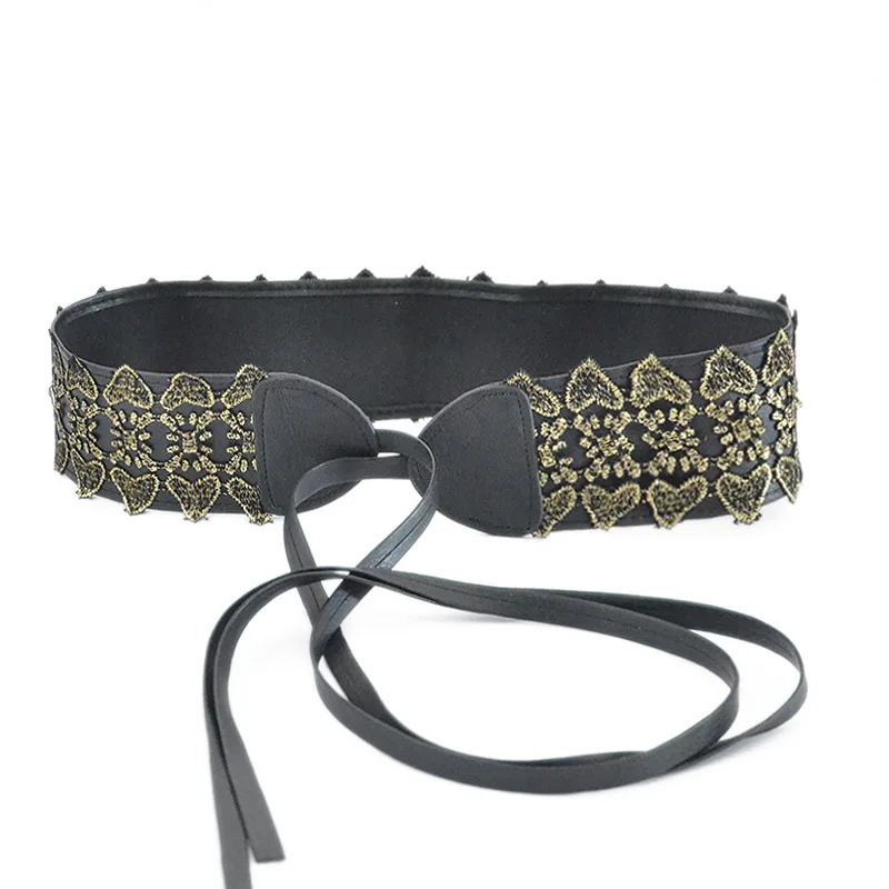 Women's Leather Lace Wide High Belt Fashion Belt Soft Artificial Leather Ladies Lace Ultra Wide Belt Self Tie Accessories Bg-628, Black
Women's Leather Lace Wide High Belt Fashion Belt Soft Artificial Leather Ladies Lace Ultra Wide Belt Self Tie Accessories Bg-628, Black