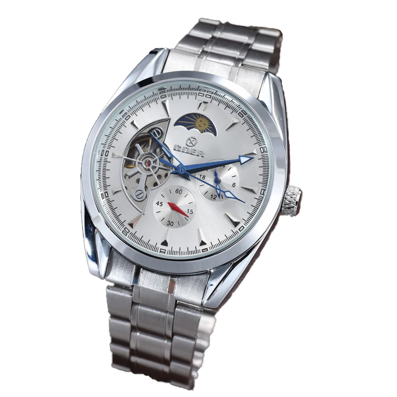 Sun and moon 24 hours show automatic man business steel belt mechanical watch fashion luxury, 3 colors
Sun and moon 24 hours show automatic man business steel belt mechanical watch fashion luxury, 3 colors