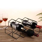 550-10B 2019 Home Decor Hexagon 7 Bottles Tabletop Metal Black Wine Holder Rack