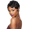 Sissi Hair Short Black Water Finger Wave Wig Short Remy Human Hair Curly Wig for Black Women