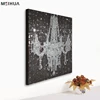 Beautiful design home goods black / silver oil painting chandelier on canvas for bedroom