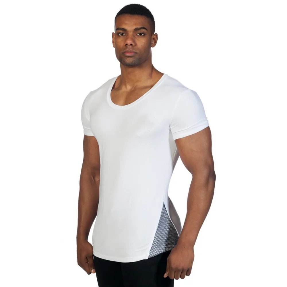 2016夏の屋外ランニング着用半袖無地白tシャツのための男性仕入れ・メーカー・工場