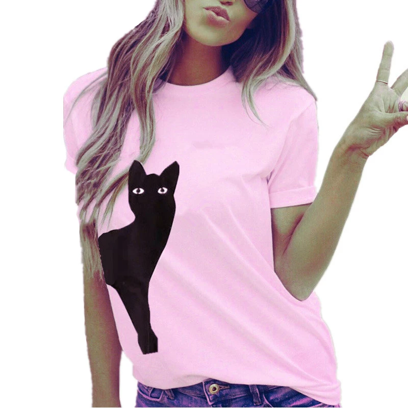 Women Short-sleeved Explosion Print Cat Custom Short-sleeved Fabric T-shirt, 4 options/customized colors
Women Short-sleeved Explosion Print Cat Custom Short-sleeved Fabric T-shirt, 4 options/customized colors