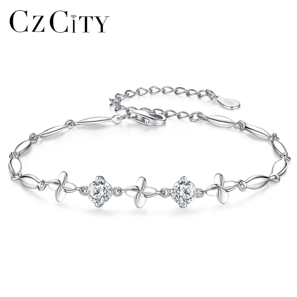 CZCITY Brand Cubic Zirconia Flower 925 Sterling Silver Bracelet
CZCITY Brand Cubic Zirconia Flower 925 Sterling Silver Bracelet