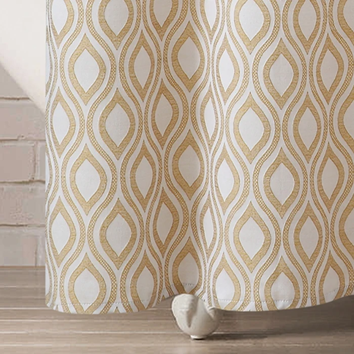 100% Polyester Beautiful Bathroom Shower Curtain Made In China