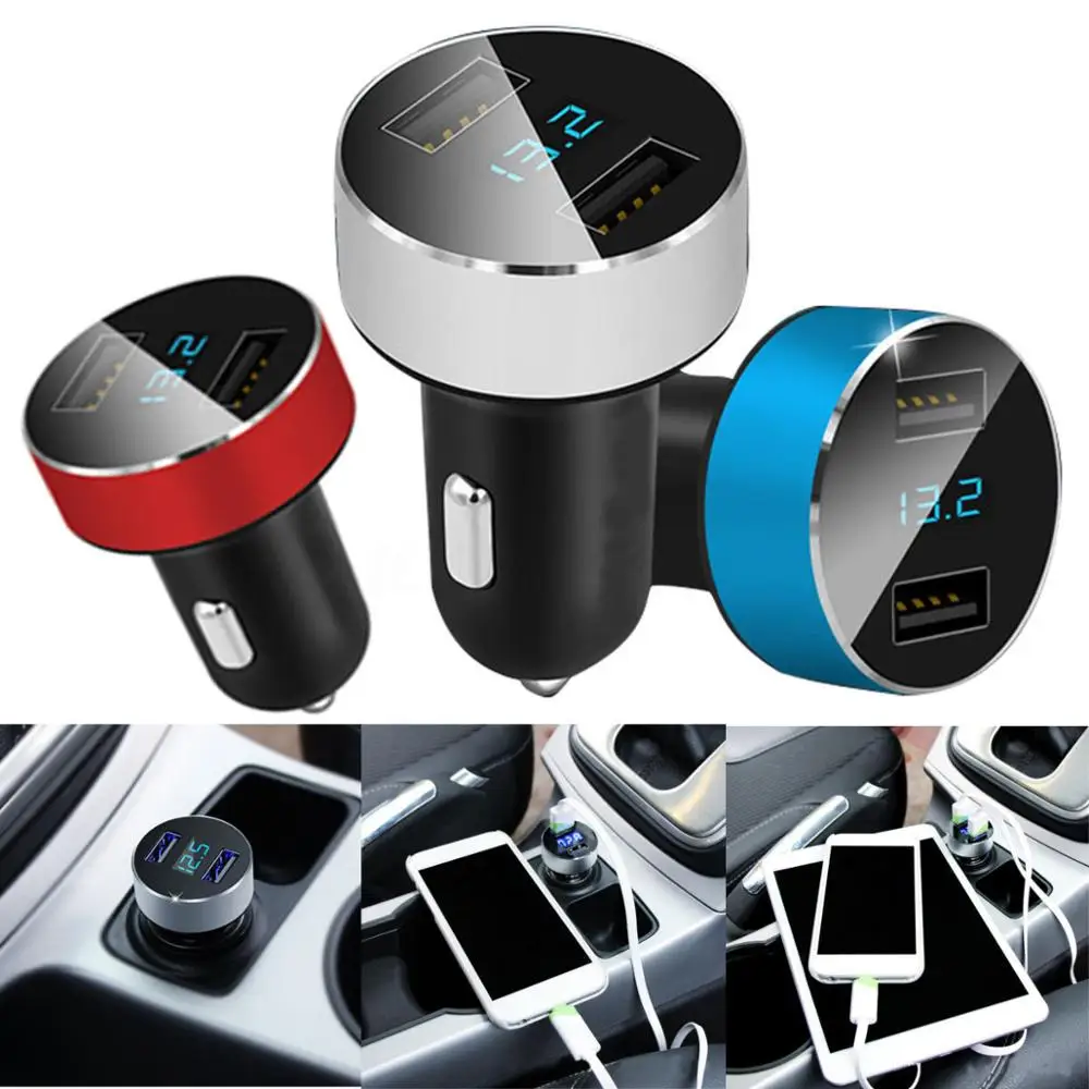 Quick Charge 3.0 Dual USB Car Phone Charger with Car Voltage Monitor LED Display