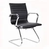 906D# Hot sale black leather office guest chairs without wheels