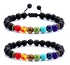 Men Women Lava Rock 7 Chakras Essential Oil Diffuser Bracelet Natural Stone Yoga Beads Bracelet