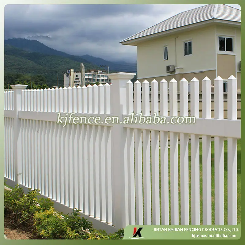 Estilo americano piquete plaza vinilo cercas de piquete para jardín