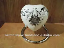 Enamel Heart Cremation Urn