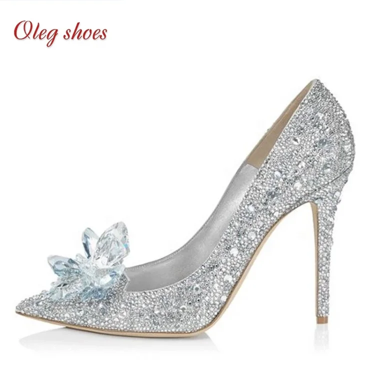 New Designs Bridal Shoes Women Pumps Crystal Shiny Rhinestones