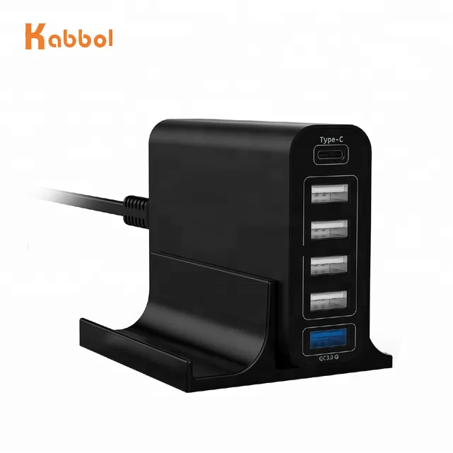 Qualcomm Quick Charge 3.0 60W USB Charger with 6-Port USB Charging Station, 6 Port Type C Wall Charger USB Hub for PowerBank, Black/white
Qualcomm Quick Charge 3.0 60W USB Charger with 6-Port USB Charging Station, 6 Port Type C Wall Charger USB Hub for PowerBank, Black/white