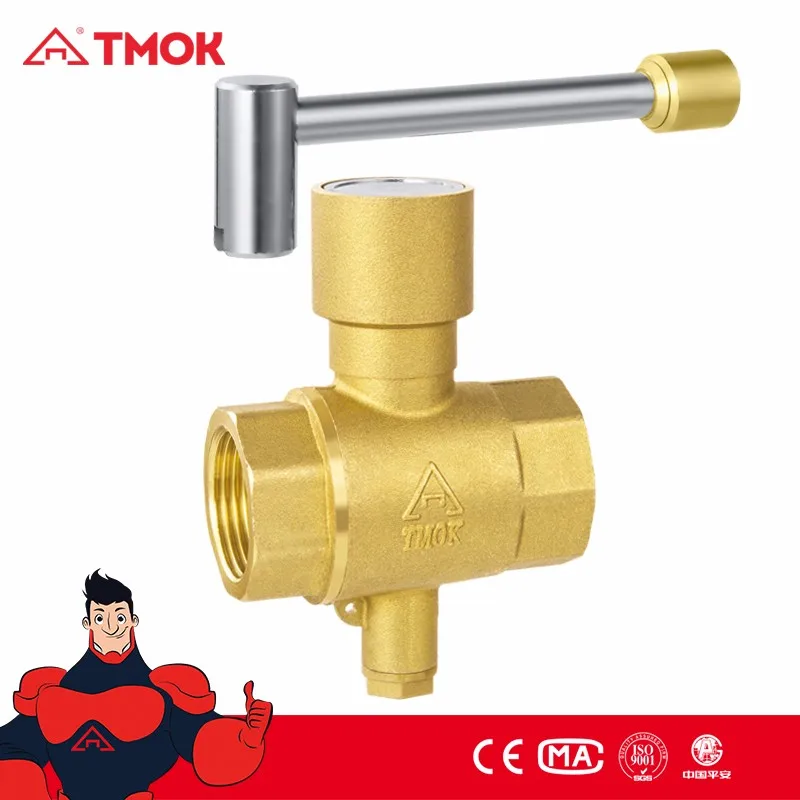 TMOK Hammer lock temperature test ball valve full port brass ball valve with lock