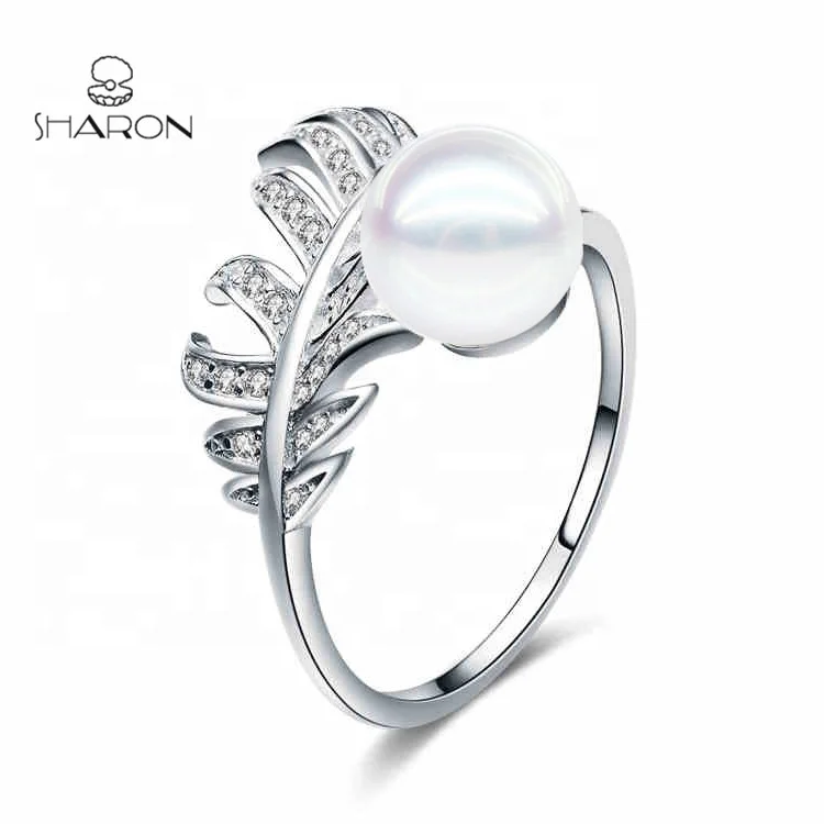 Wholesale New Design Bridal Jewelry 925 Sterling Silver Leaf White Pearl Open Ring Mountings, White gold
Wholesale New Design Bridal Jewelry 925 Sterling Silver Leaf White Pearl Open Ring Mountings, White gold