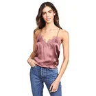 Summer fashion ladies tops latest design tunic tops crop satin lace tops