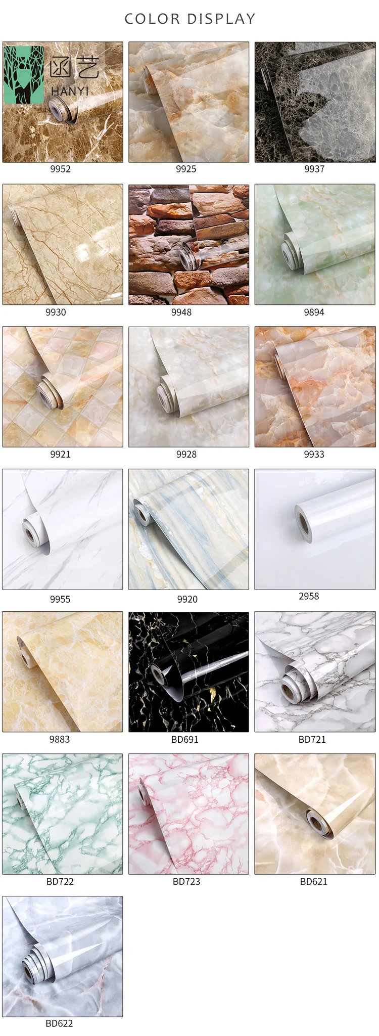 marble wallpaper self-adhesive wallpaper thick stickers waterproof and high temperature resistant wall stickers kitchen table