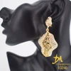 E0246 classy designs jewelry 18K gold color diamond teardrop luxury earrings for women