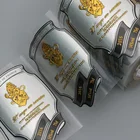Custom 3M Adhesive Metal Brand Name Emboss Adhesive Label Sticker For Bottles