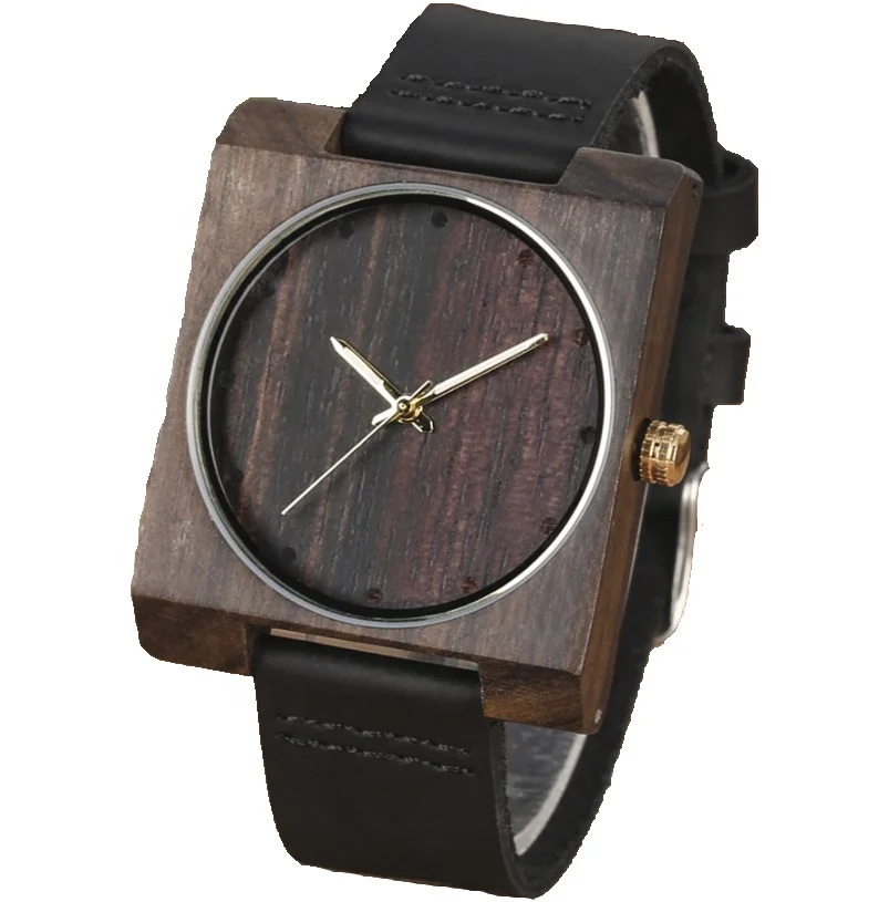 Fashionable wrist watches luxury quartz watch men square leather strips for belts male wood clock 
Fashionable wrist watches luxury quartz watch men square leather strips for belts male wood clock