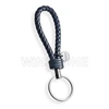 wholesale Woven braided rope leather keychain custom logo personalized promotional metal Car Key Chain Business leather keyring