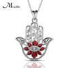 925 sterling silver lotus Fatima Hand hamsa Eye star pendant necklace