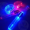 Custom Printing Plastic Light Up LED Bracelet With LOGO For Adult New Year Party Decorations OEM Logo PVC Light up Bracelet