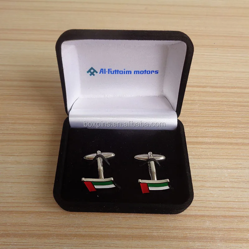 national day cufflink gift box, custom engraved cuff link set