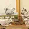 Hot Selling Household Storage Type Hand-Woven Round & Rectangle Rust Brown Chicken Wire Mesh Fruit Or Flower Basket