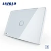 US/AU standard LIVOLO Electric 1gang 2way White Crystal Glass Panel Touch Screen Light Control Switch VL-C301S-81