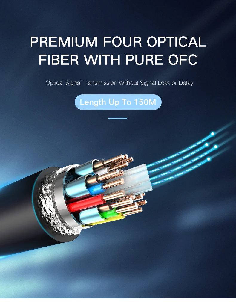 100 meters ultra slim high speed 18gbps 2.0 fiber hdmi cable for HDTV hone theater - ANKUX.COM