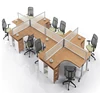 Wooden cubicle partitions l shaped office power 8 workstation desk (SZ-WSB417)