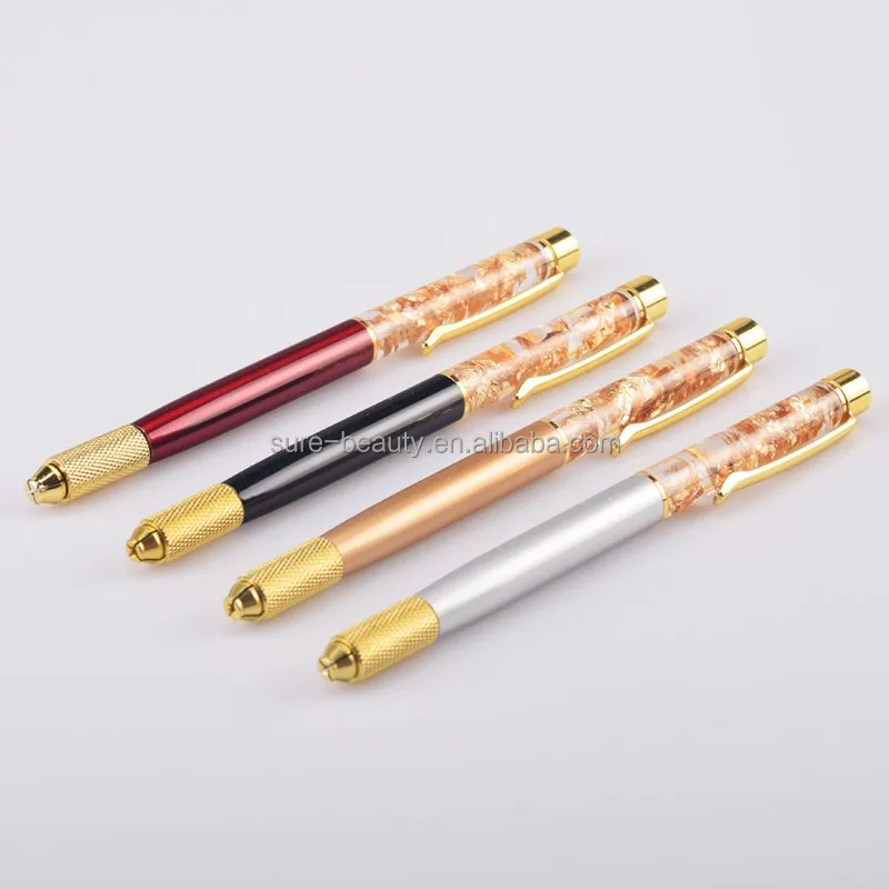 Elegant 24K Gold Eyebrow Tattoo Manual Microblading Pen for Microblading Supplies