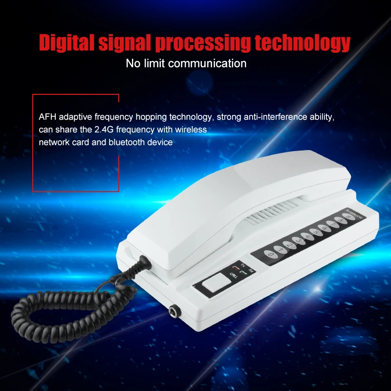 Wireless Intercom for office apartment hotel restaurant with 2way audio talk with rechargeable battery