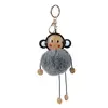 Cute Monkey Keyrings Keychain Faux Fur Pom pom Fluffy Trinkets Car CH1081