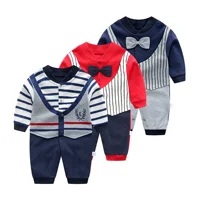 

Hot Sale Fall And Winter Baby Clothes Gentleman Princess Style Long Sleeve Cotton Newborn Rompers