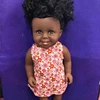 High quality best selling beautiful long real hair vinyl black doll 18 inch dress american girl doll clothes