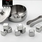 Stone Whiskey Stones Zeal EU Food Grade LFGB 8pcs Stainless Steel Whiskey Stone With Ice Tong Set