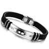 Brand Men Bracelet Stainless Steel Silicone Bracelet Rubber Bangles Casual Hand Chain Trendy Mens Jewelry