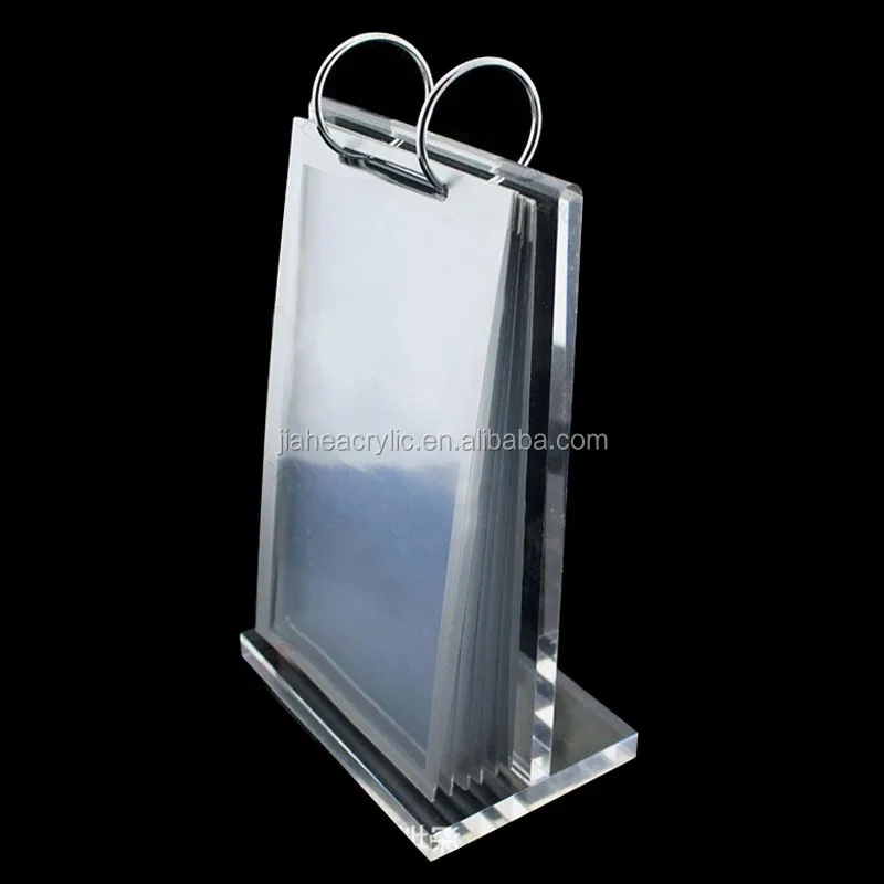 T Shape Handmade Custom Flip Acrylic Menu Display Stand Roll Menu