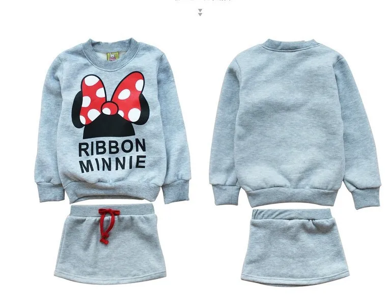 minnie kids clothes girls clothing sets baby girl cartoon t-shirt+ skirt 2pcs set ropa mujer ensemble fille meisjes kleding