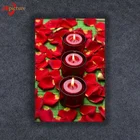 Custom picture printing Designs Islamic Wall Art Canvas Rose Flower Painting,light up candle wall picture