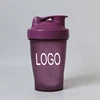 Promotion mini protein shaker cup 400ml plastic white shaker bottle with custom