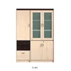 Office cubicle melamine veneer wooden modular executive storage file cabinet with glass window in modern and simple design