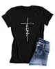 custom t shirt printing women Causal Faith Printed T-Shirt Christian Graphic Tees garment district tee shirts