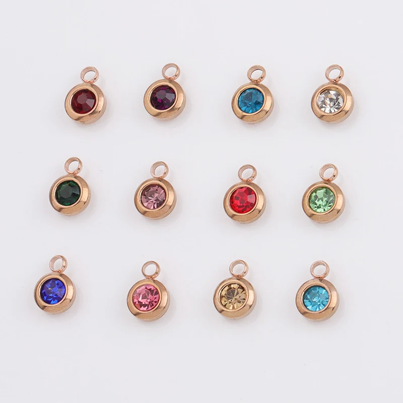 6.5mm Stainless Steel Rhinestones Rose Gold 12 Birthstones Charms for DIY Jewelry Making
6.5mm Stainless Steel Rhinestones Rose Gold 12 Birthstones Charms for DIY Jewelry Making