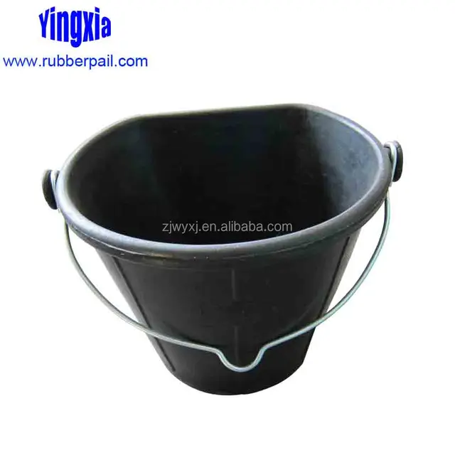 flat back rubber bucket/cement mixer pail with a good quantity