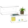 2 Tier Clear Acrylic Wall Mounted Floating Display Shelves, Set of 2