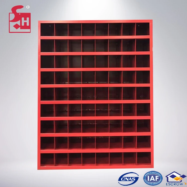 Metal Tools Parts Cabinet 72 Hole Bin For Nut And Bolt Storage Bin