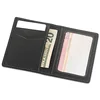 High quality leather mens business id card holder case