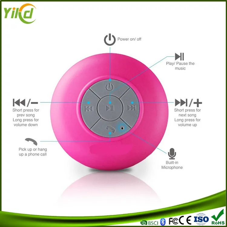 Portable Waterproof altavoz bluetooth waterproof Receive Call Music Suction Mic Wireless Bluetooth Speaker For iPhone - ANKUX.COM